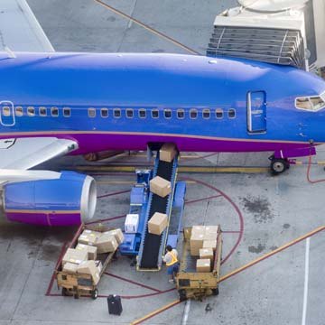 Moving belongings by plane