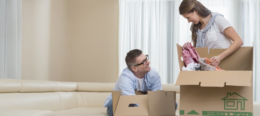 Packing boxes before moving