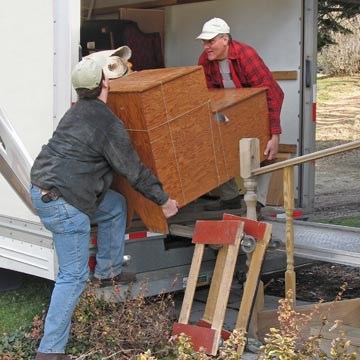 Unloading van