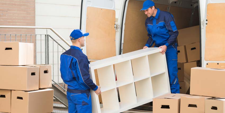 Unloading moving truck